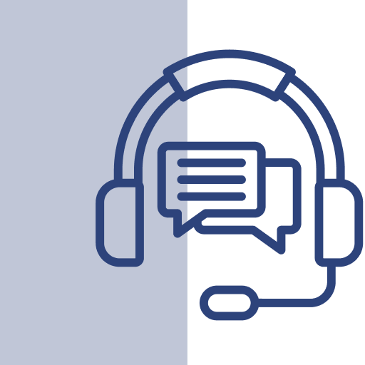 24 7 support blue icon